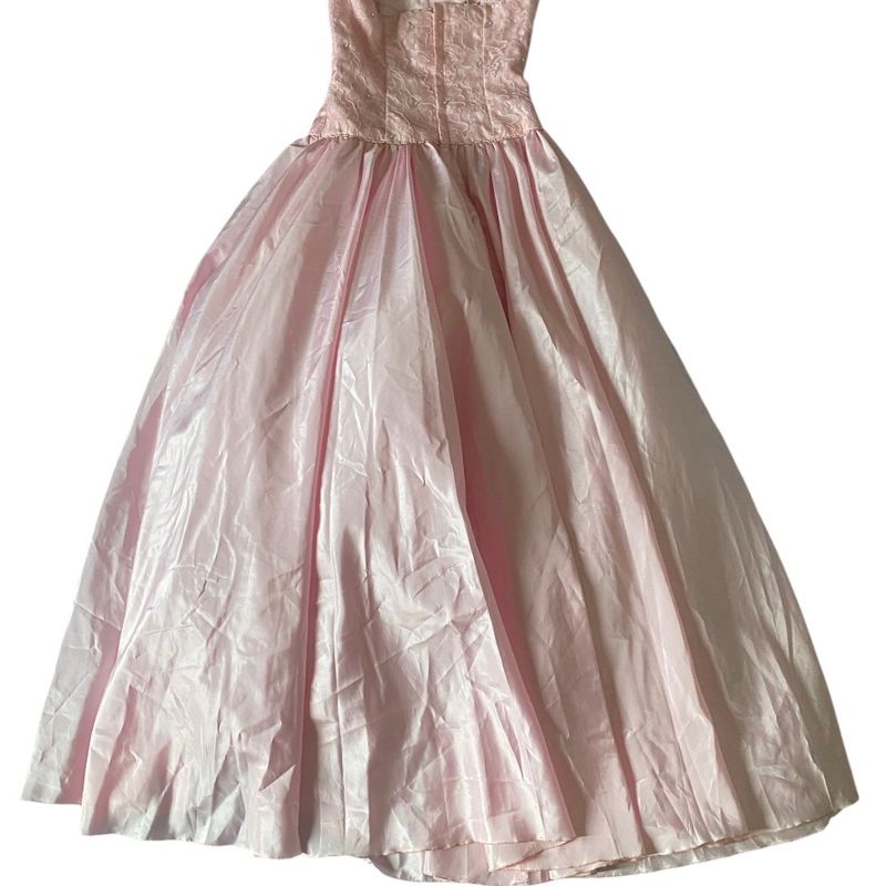 Deslumbrante Vestido Longo em Tafetá Vintage Anos 80 Usado