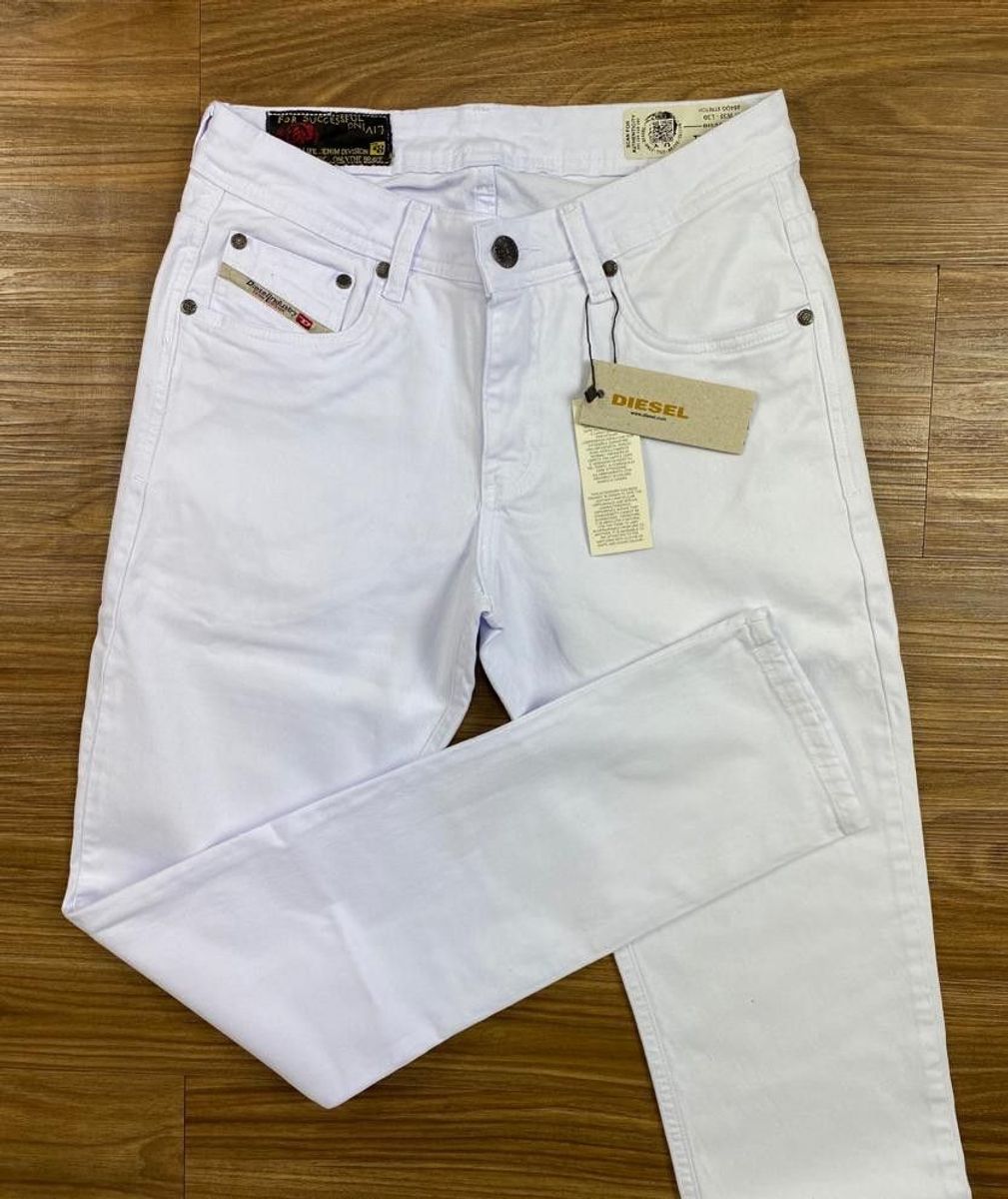 calças jeans masculinas branca