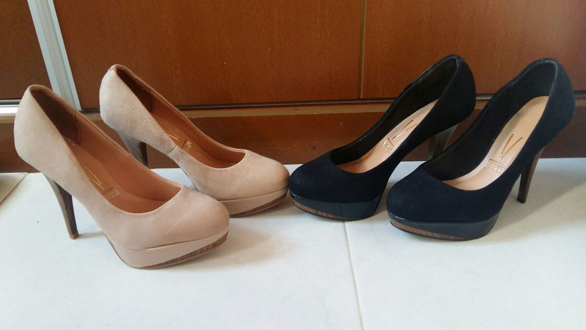 scarpin vizzano preto bico redondo