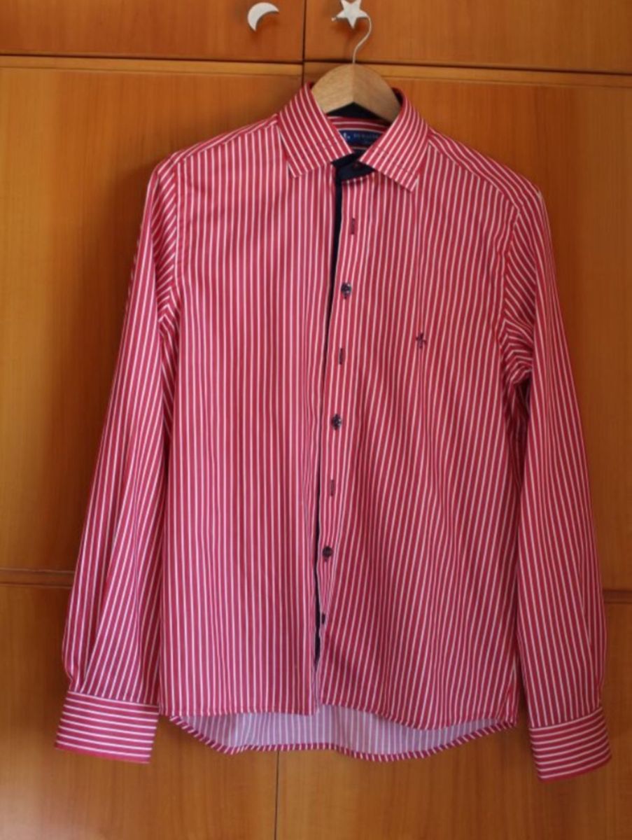 camisa dudalina listrada masculina