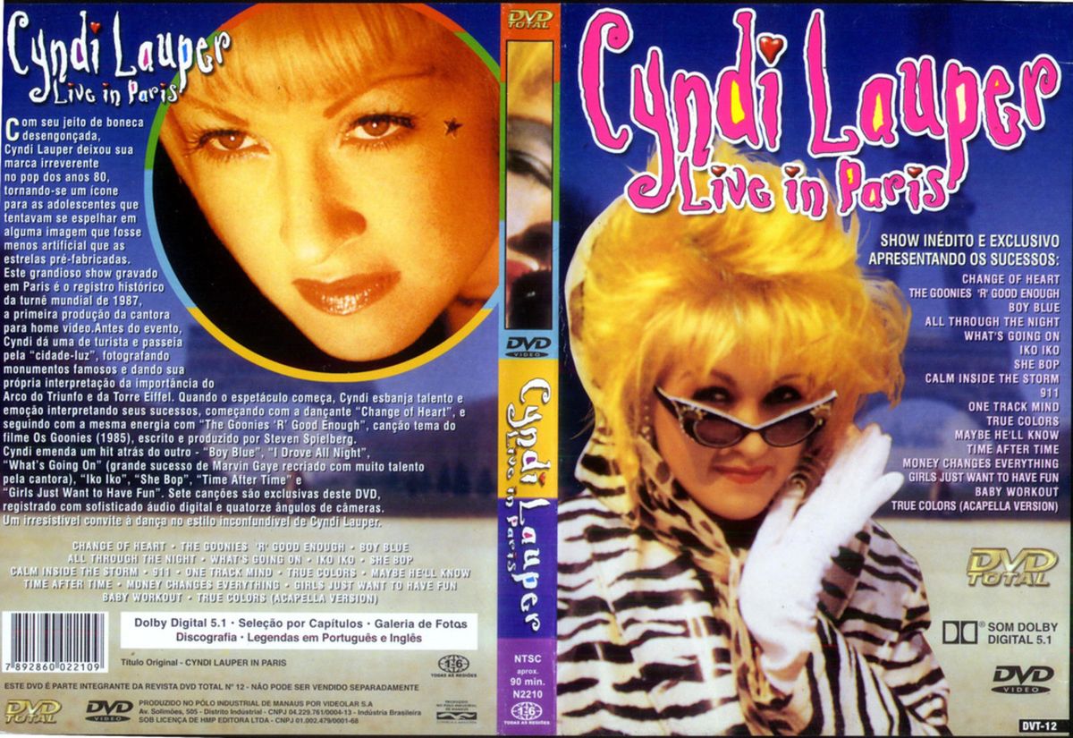 dvd cyndi lauper live in paris original item de música dvd