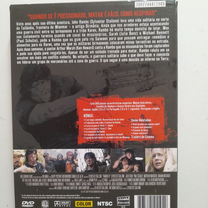 Dvd Edição Especial Seminovo do Filme ( Rambo 4 )