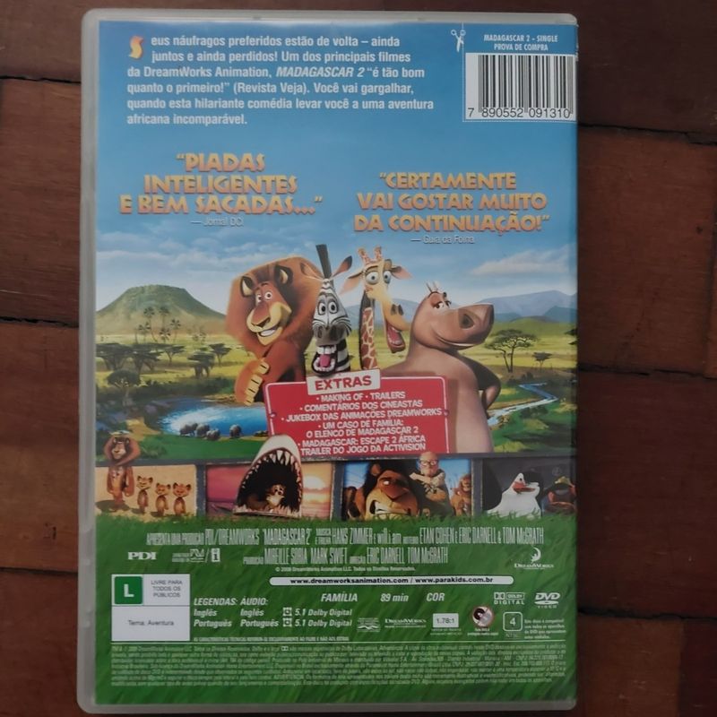 Madagascar 2 - DVD / Filme Infantil Multisom