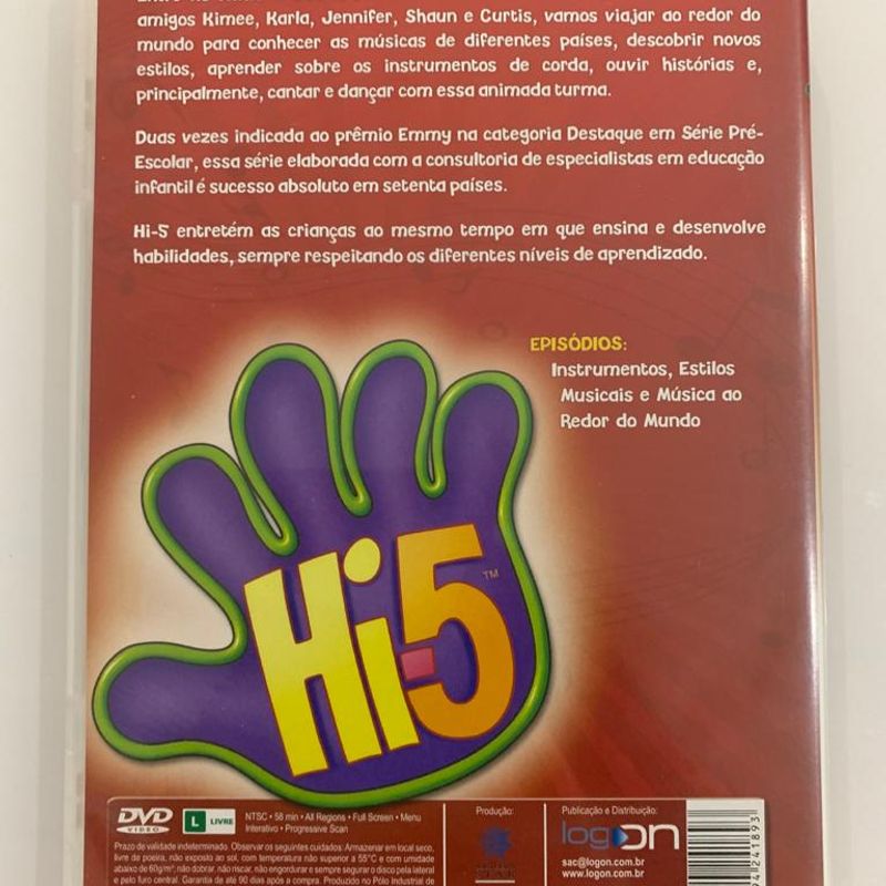 Dvd Hi-5 Músicas e Ritmos | Logon Usado 50185644 | enjoei