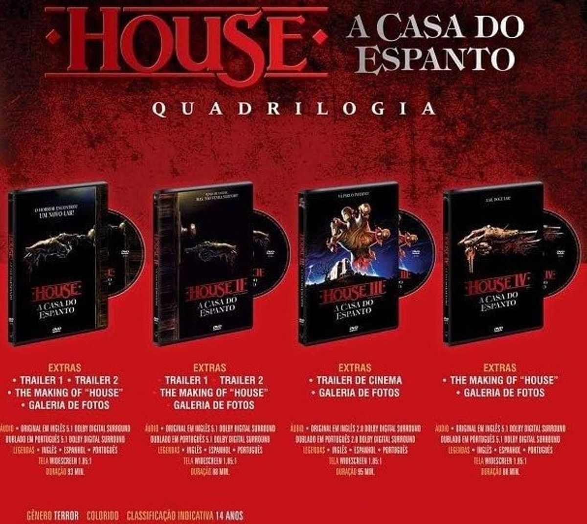 Dvd: House a Casa do Espanto (tetralogia) | Filme e Série Dark Side ...