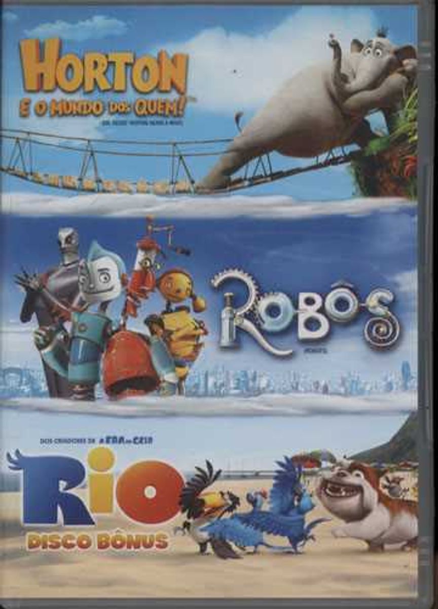 Dvd Infantil Horton e O Mundo Dos Quem ! / Robôs / Rio *3 Discos ...