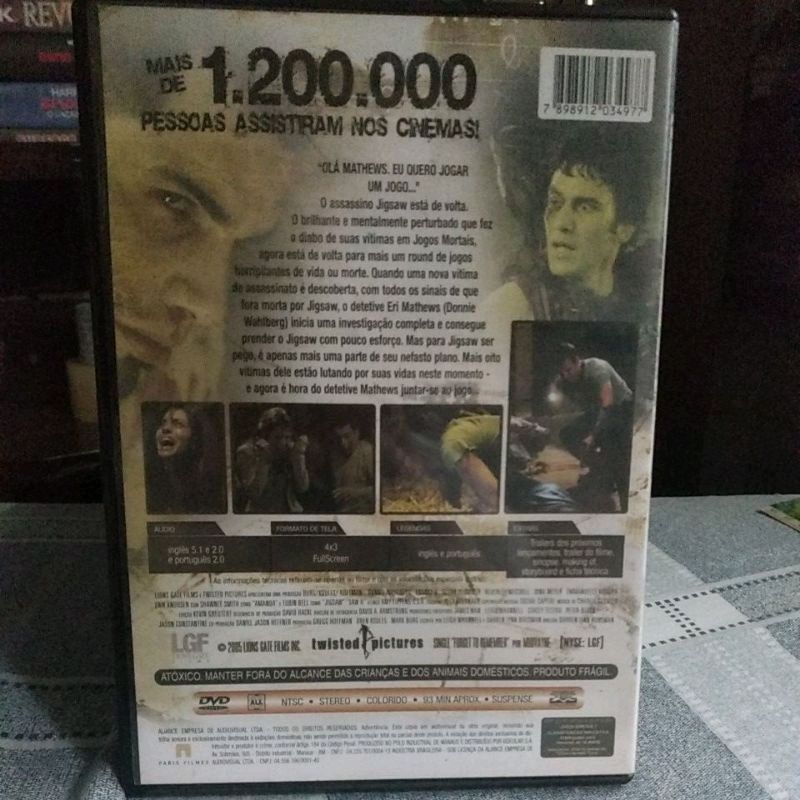 DVD Filme Jogos Mortais / Jogos Mortais II - SEMI NOVO REVISADO