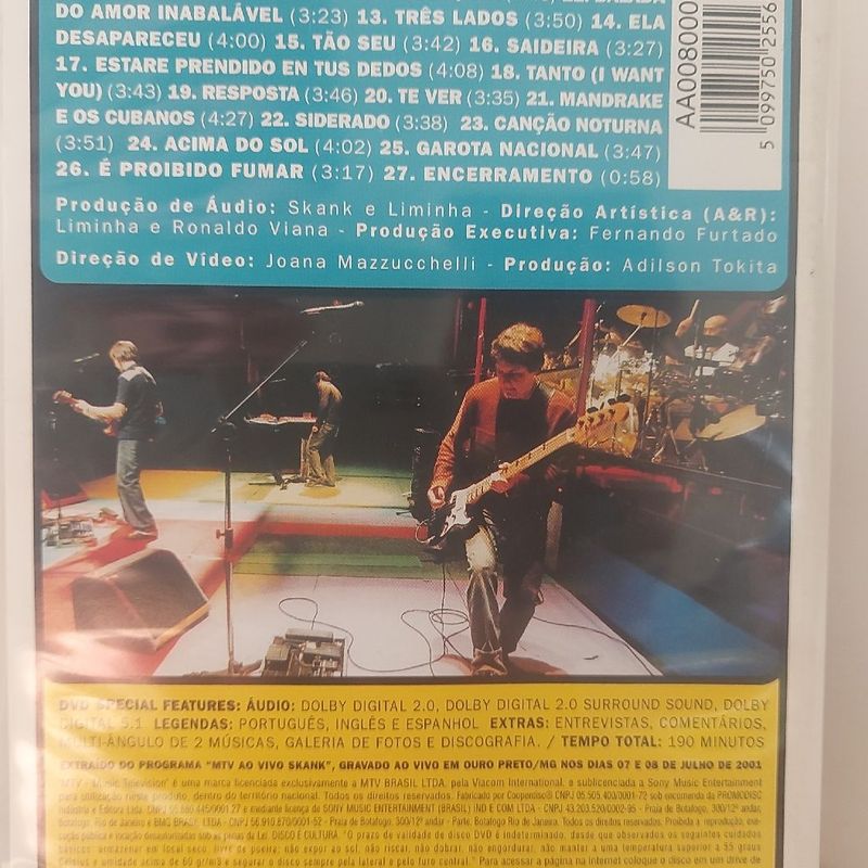 Dvd Mtv Ao Vivo Skank em Ouro Preto Original | Dvd Usado 108551458