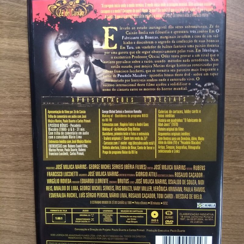 Dvd O Estranho Mundo de Zé do Caixão | Cinemagia Usado 93554719