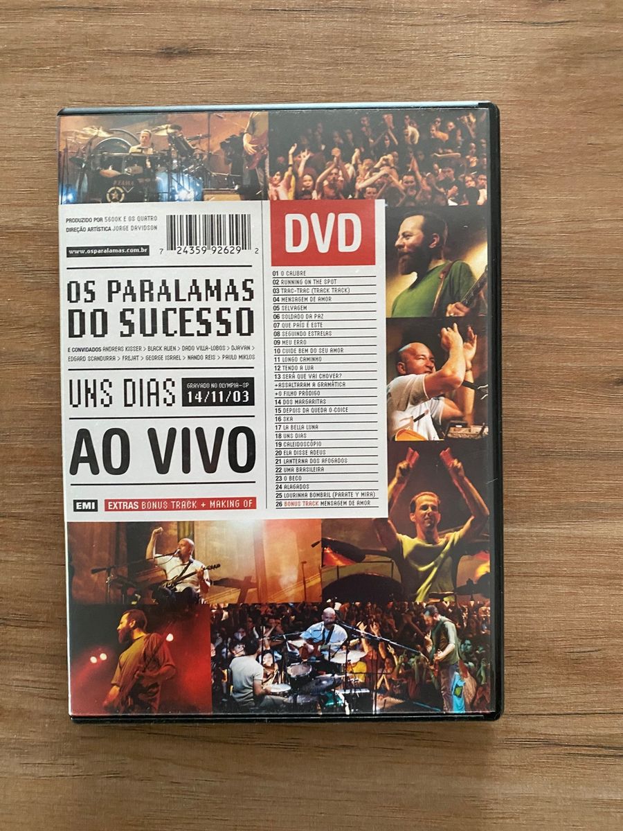 Dvd Os Paralamas do Sucesso Uns Dias Ao Vivo Item de Música Dvd Usado