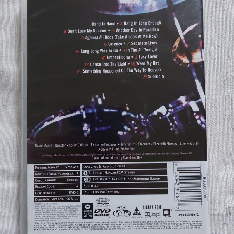 Dvd Phil Collins - Live And Loose In Paris - Ótimo Estado | Warner