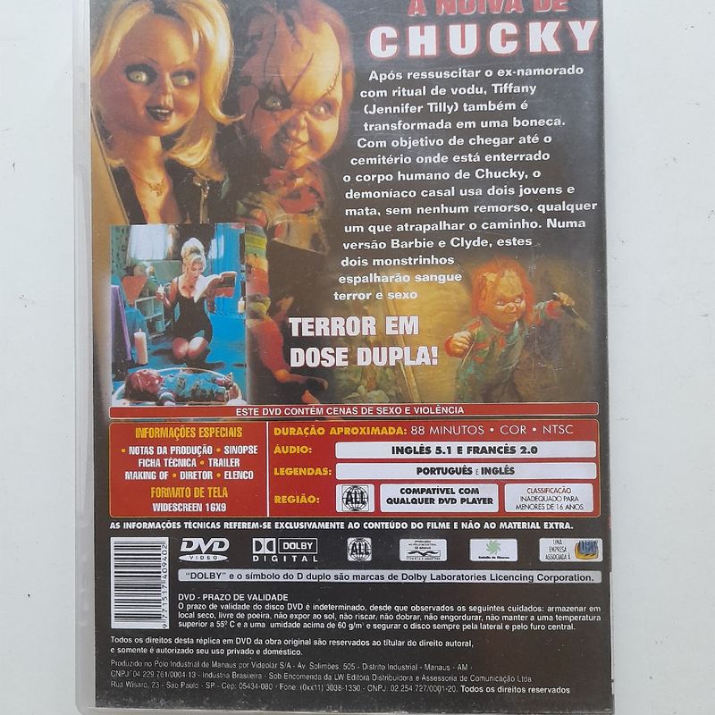 Coleção Filmes Dvd Chucky, Filme e Série Usado 86843488