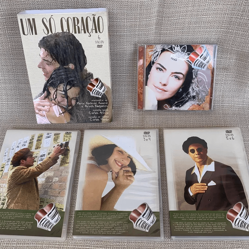 Dvd Um Só Coração Minissérie Original com 6 Dvds e Cd com Trilha