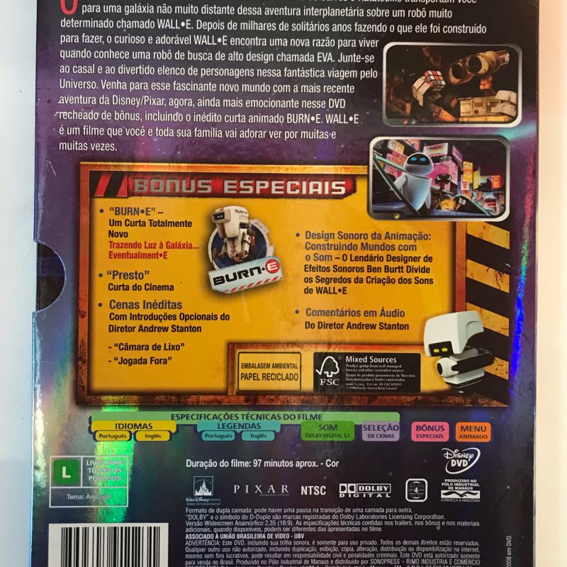 Dvd Walle Disney Desenho Infantil | Dvd Usado 58245326 | enjoei