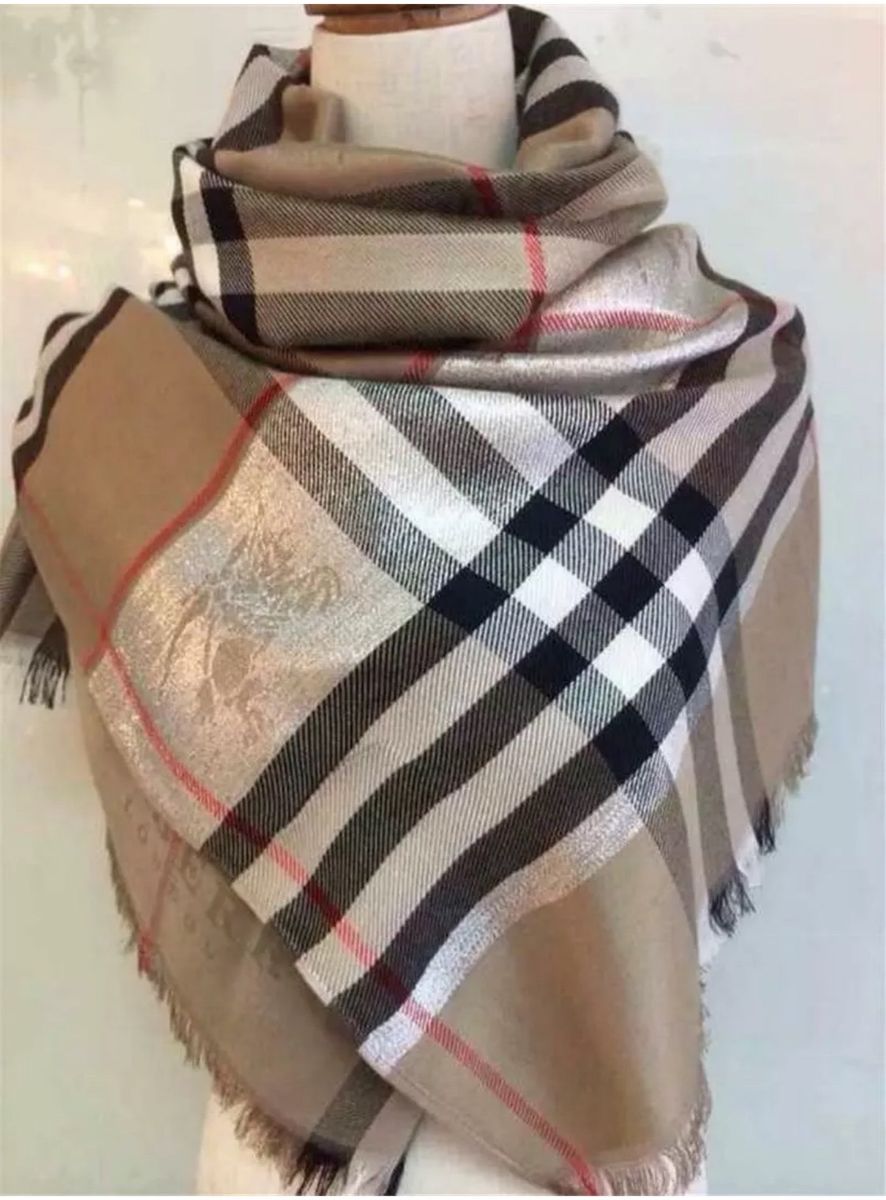 Echarpe Burberry Xadrez | Lenço Feminino Novo 36871900 ...