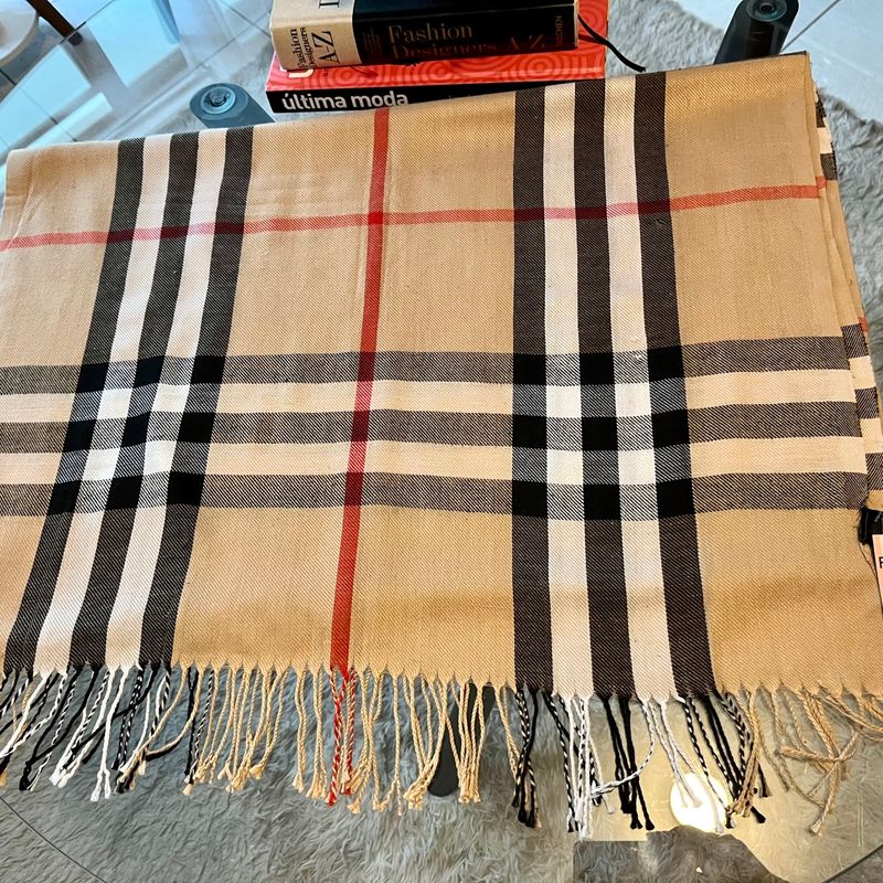 Echarpe xadrez burberry on sale replica