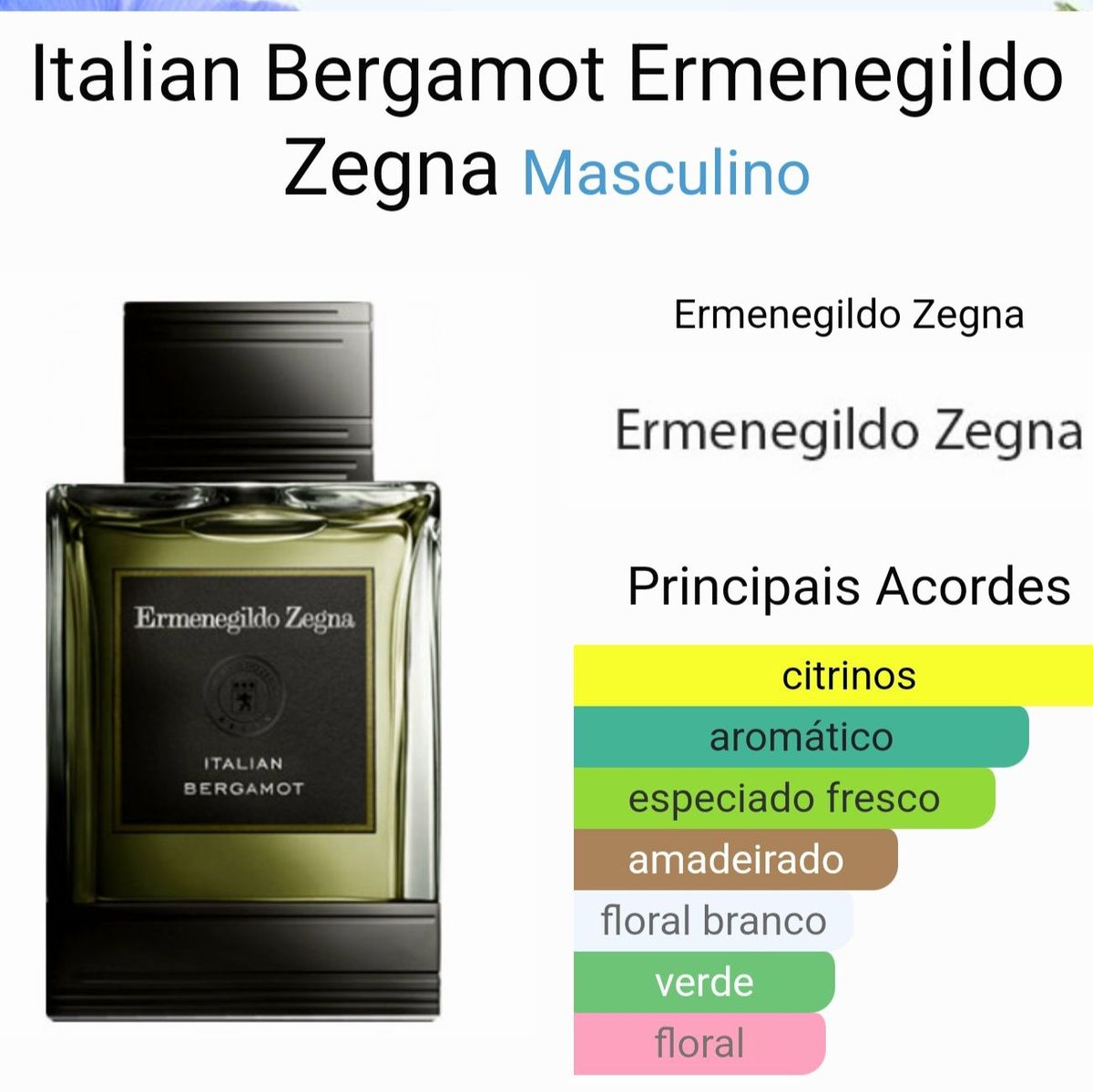 Ermenegildo Zegna Italian Bergamot Essenze Edp Fração 60 de 125ml