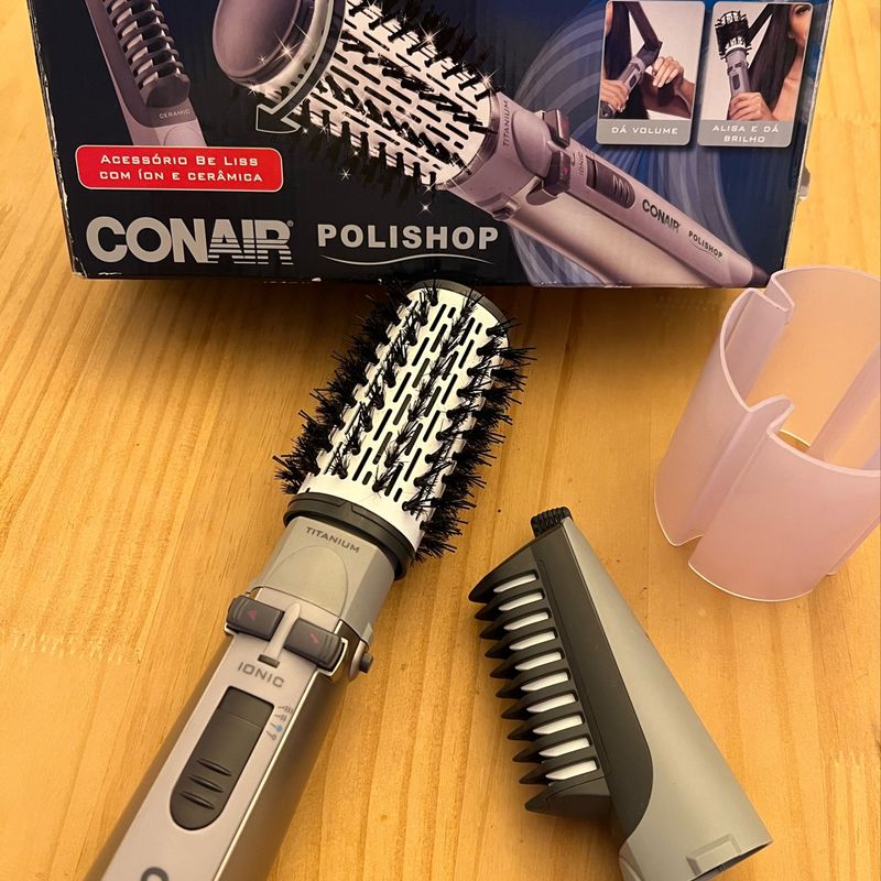 Escova rotating air shop brush titanium conair