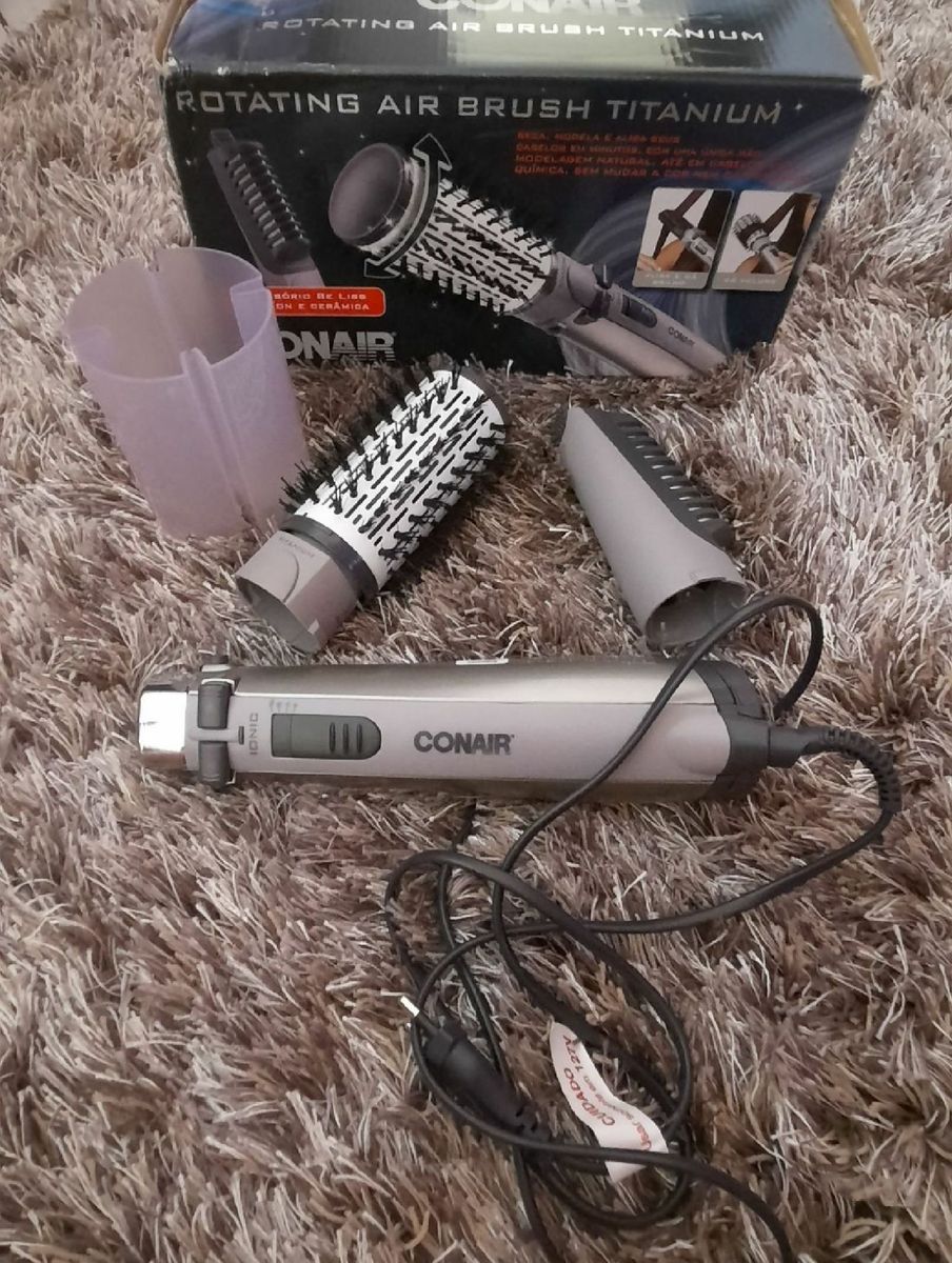 Escova Rotanting Air Brush Titanium Produto p/ Cabelos Feminino