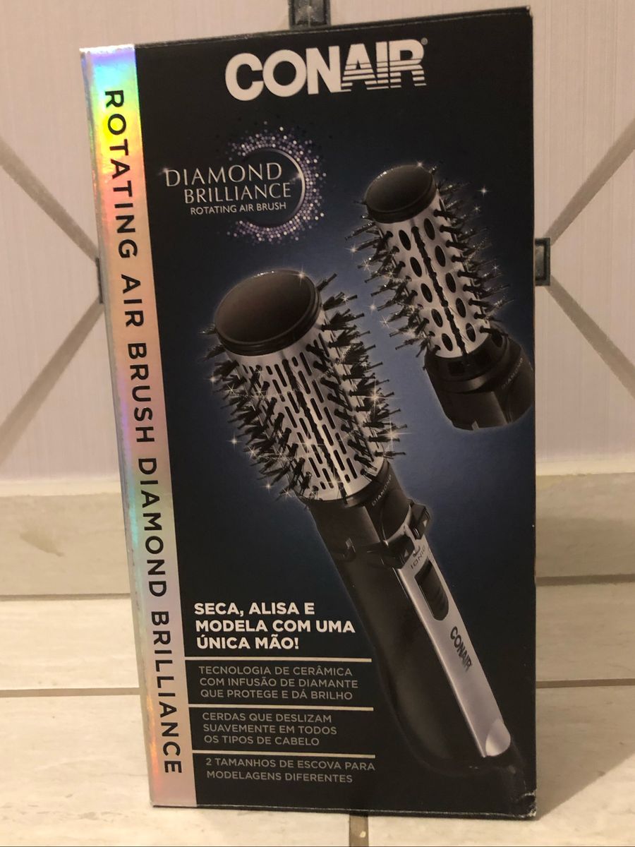 escova rotating air brush diamond brilliance conair