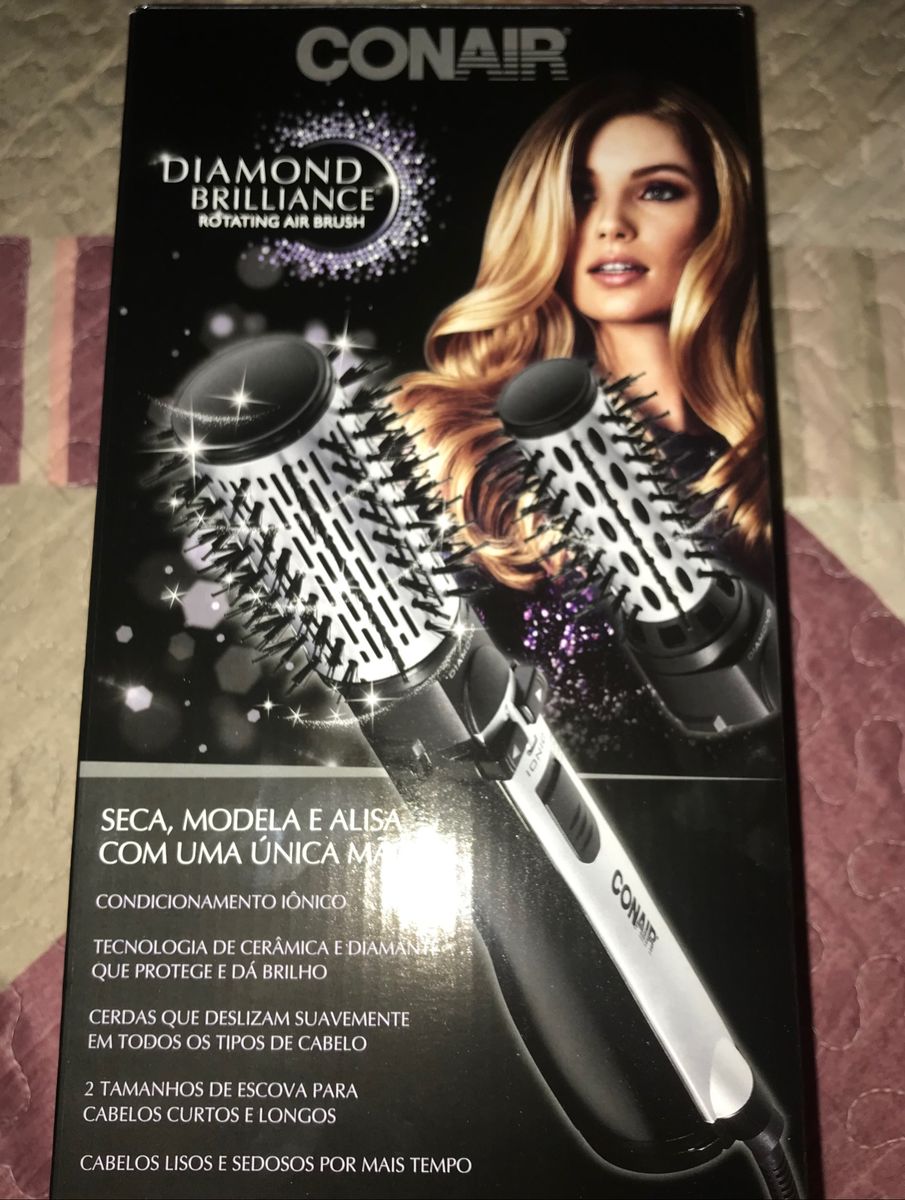 escova rotating air brush diamond brilliance conair