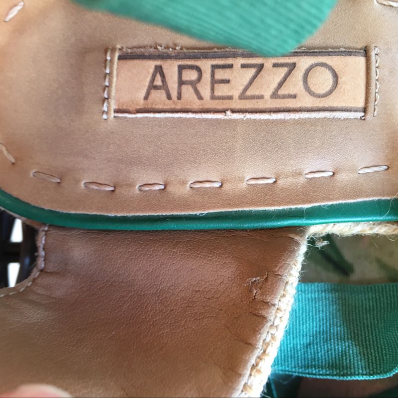 Espadrille Anabela Arezzo Verde Amarra o Sand lia Feminina