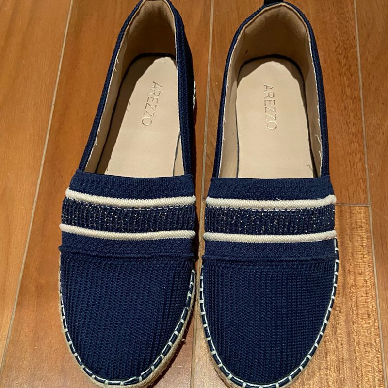 Espadrille Sapato Anabela Azul Marinho Espadrille Arezzo Azul