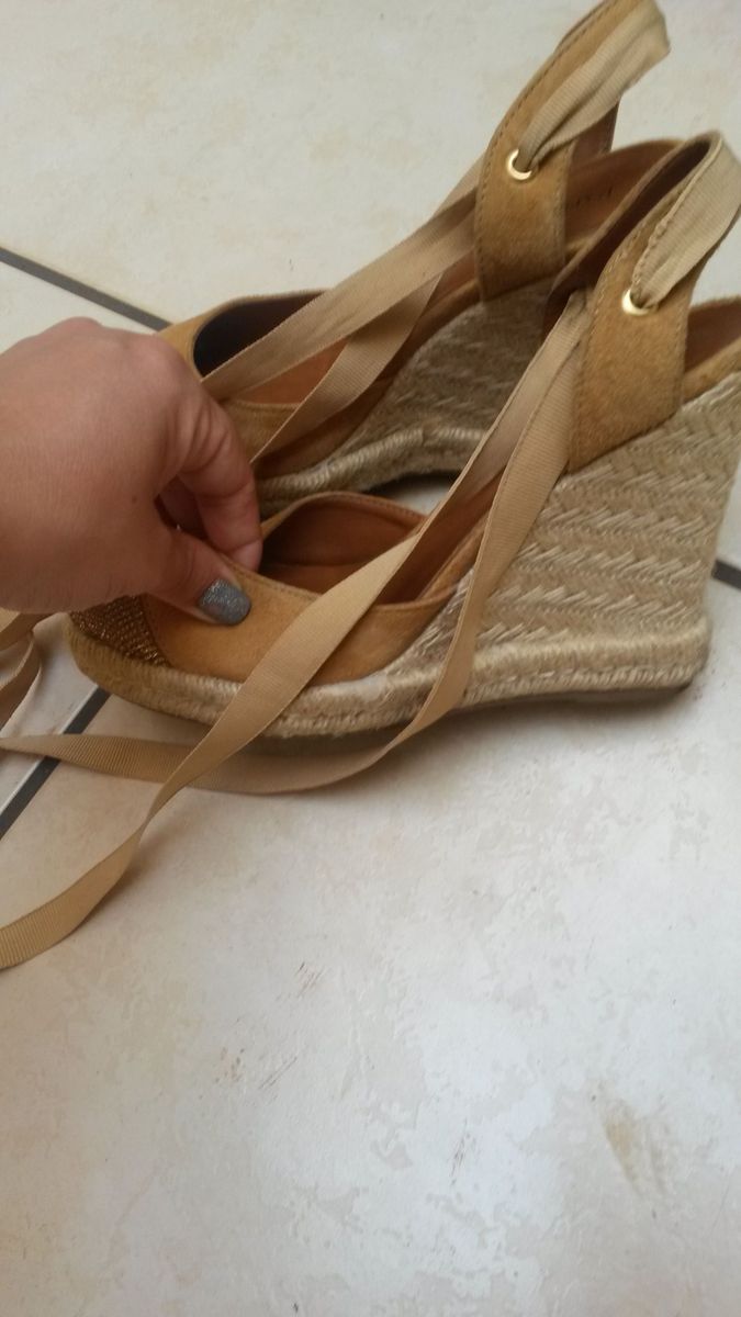 sandália anabela raphaella booz corda feminina