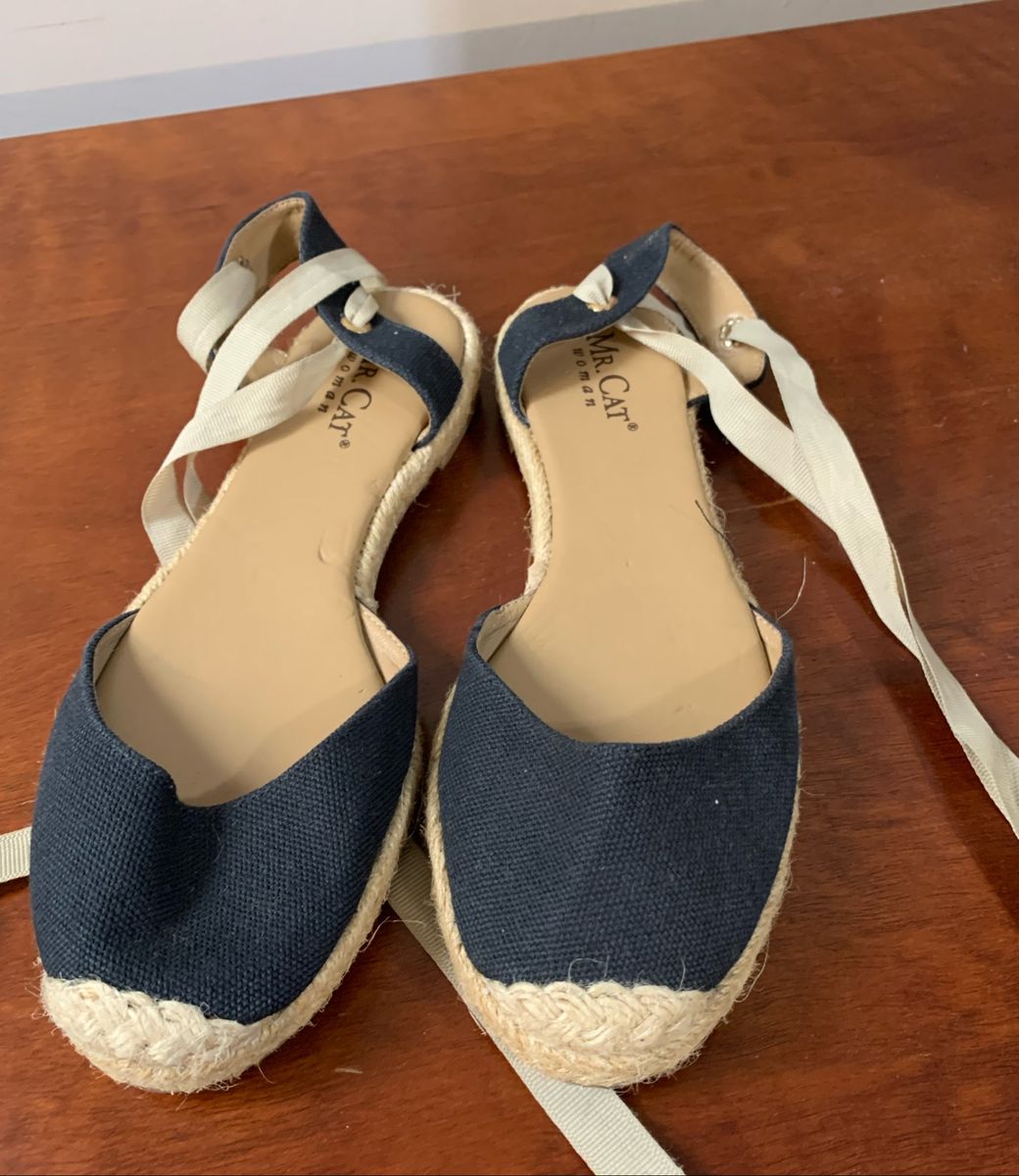 sandalia espadrille sem salto