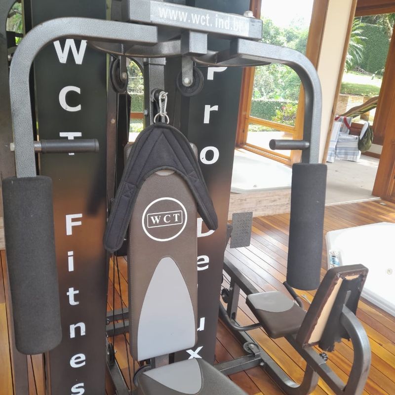 Multi Estação WCT Fitness Pro-Deluxe Completa Com 204kg Em Anilhas - Cinza