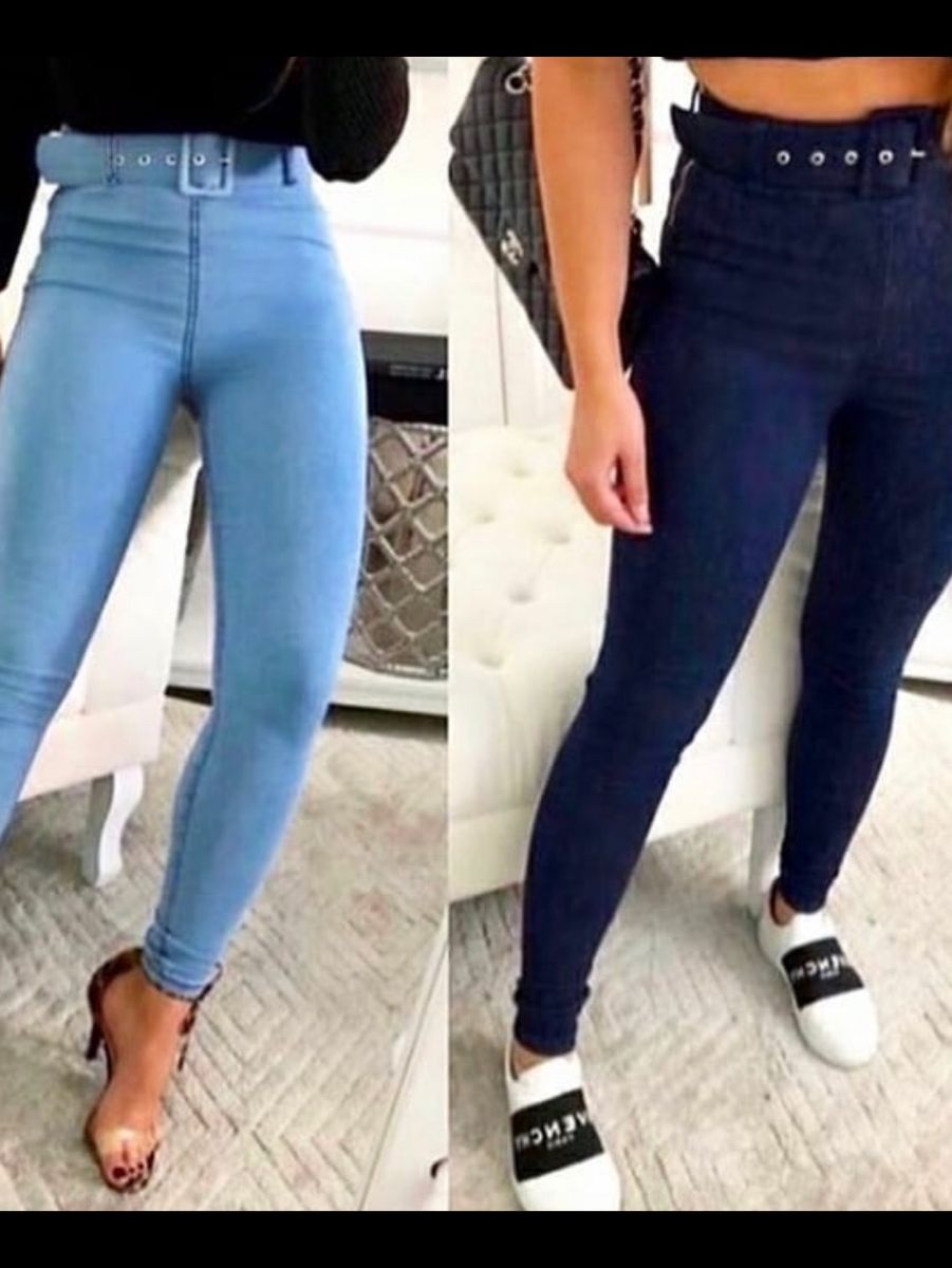 calça jeans forrada feminina