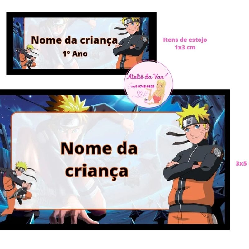 Etiqueta Escolar Personalizada - Naruto