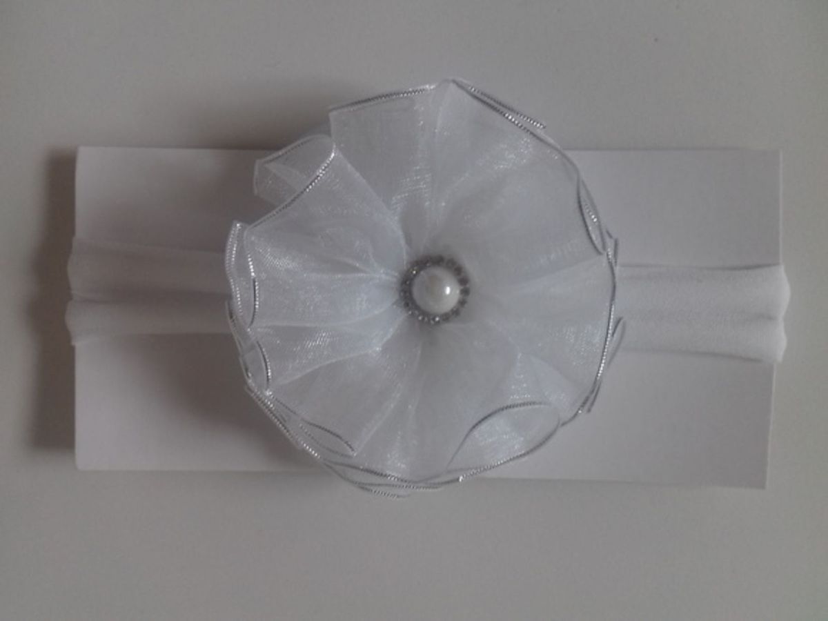 faixa com flor em voal - outros ateliê arte em fita