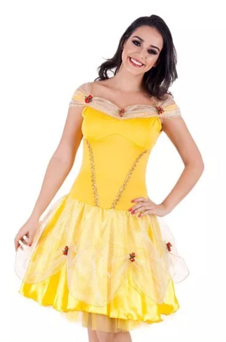 vestido bela ea fera adulto
