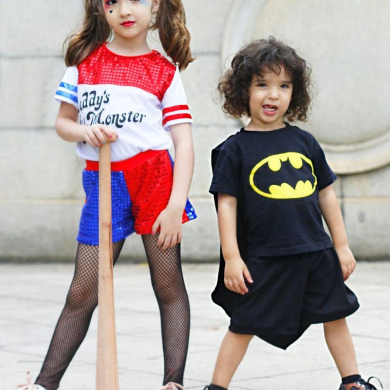 Roupa Infantil Fantasia Aniversário Arlequina no Shoptime