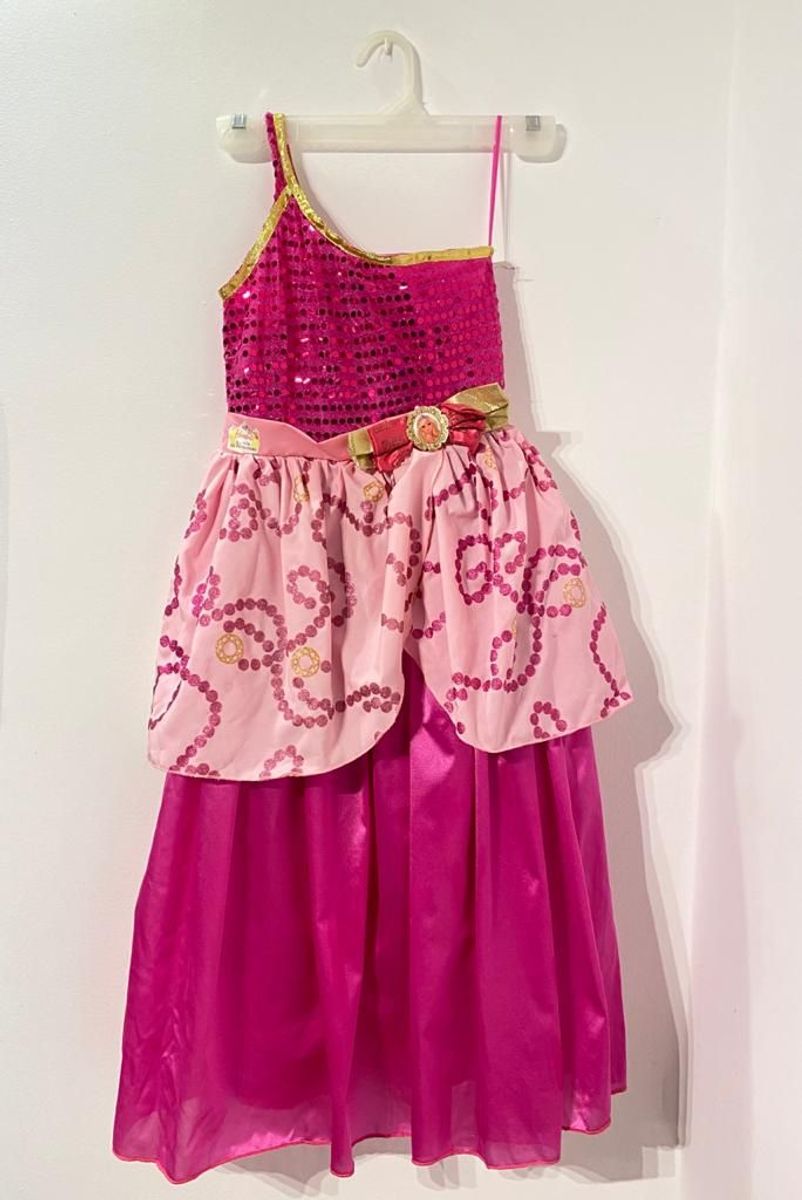 Fantasia Barbie Escola de Princesa Vestido Infantil