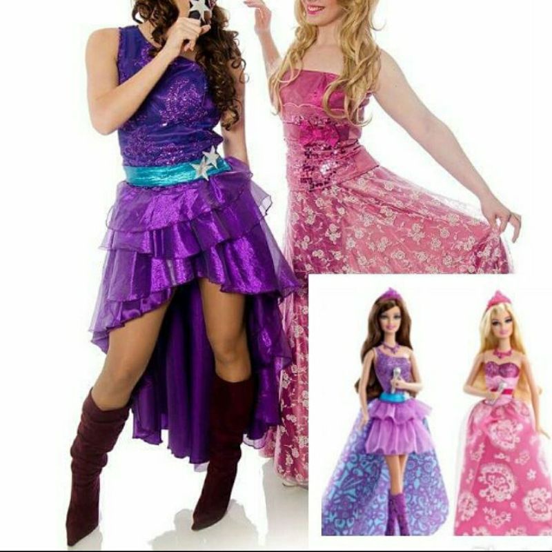 Fantasia Barbie Princesa Pop Star Infantil Pop Com Tiara - M 5 - 8 em  Promoção na Americanas