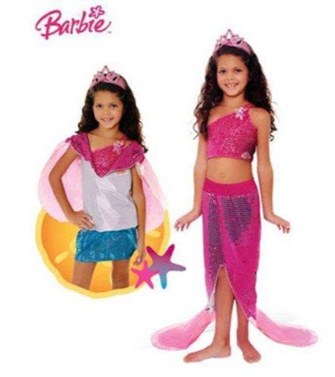 Fantasia Barbie Vida de Sereia Roupa Infantil para Menina Barbie