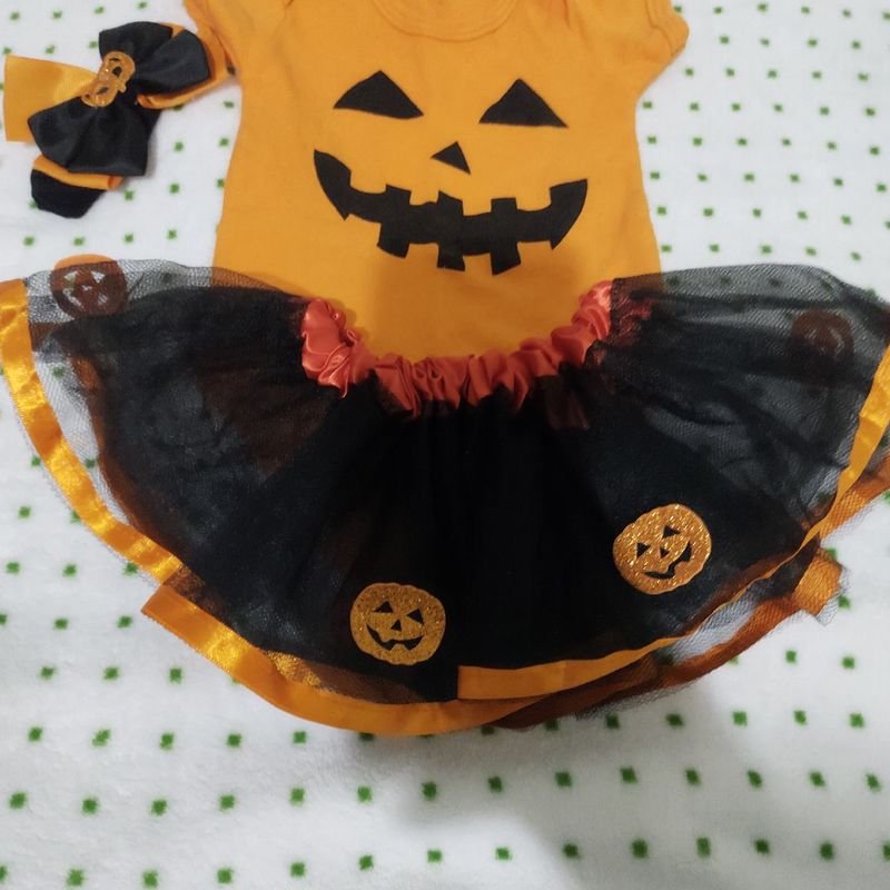 Fantasia Halloween Abóbora  Roupa Infantil para Bebê Usado