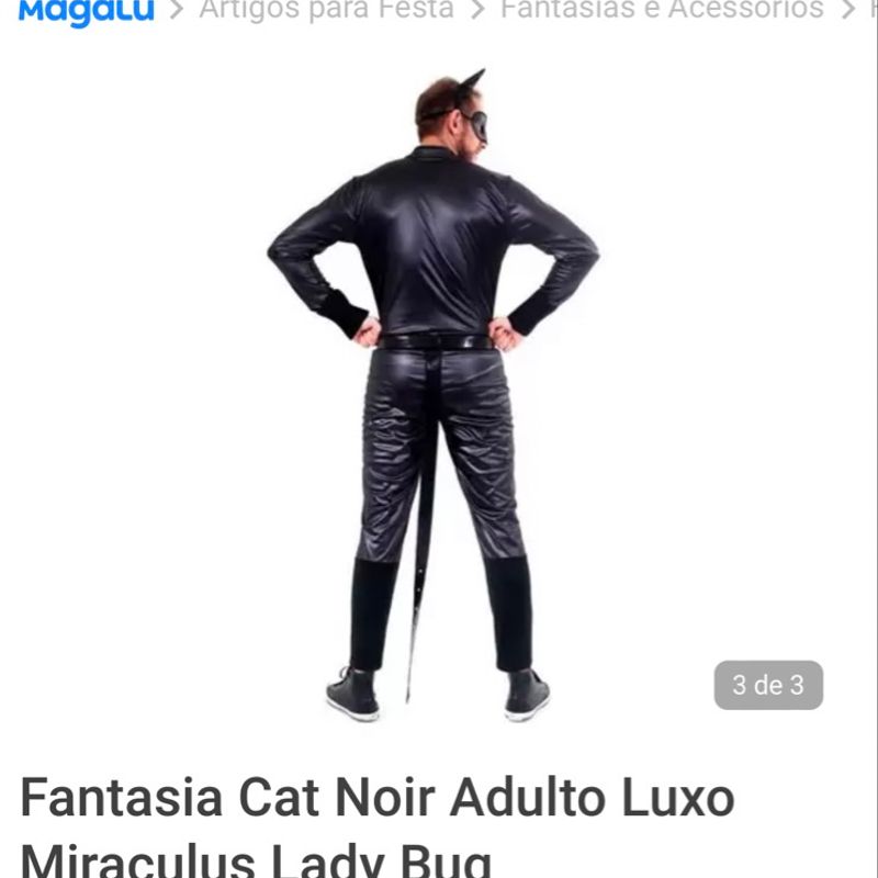 Fantasia Cat Noir Adulto. Completa, Produto Masculino Usado 92964805