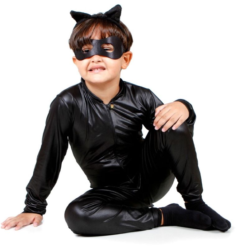 Fantasia infantil Cat Noir longa