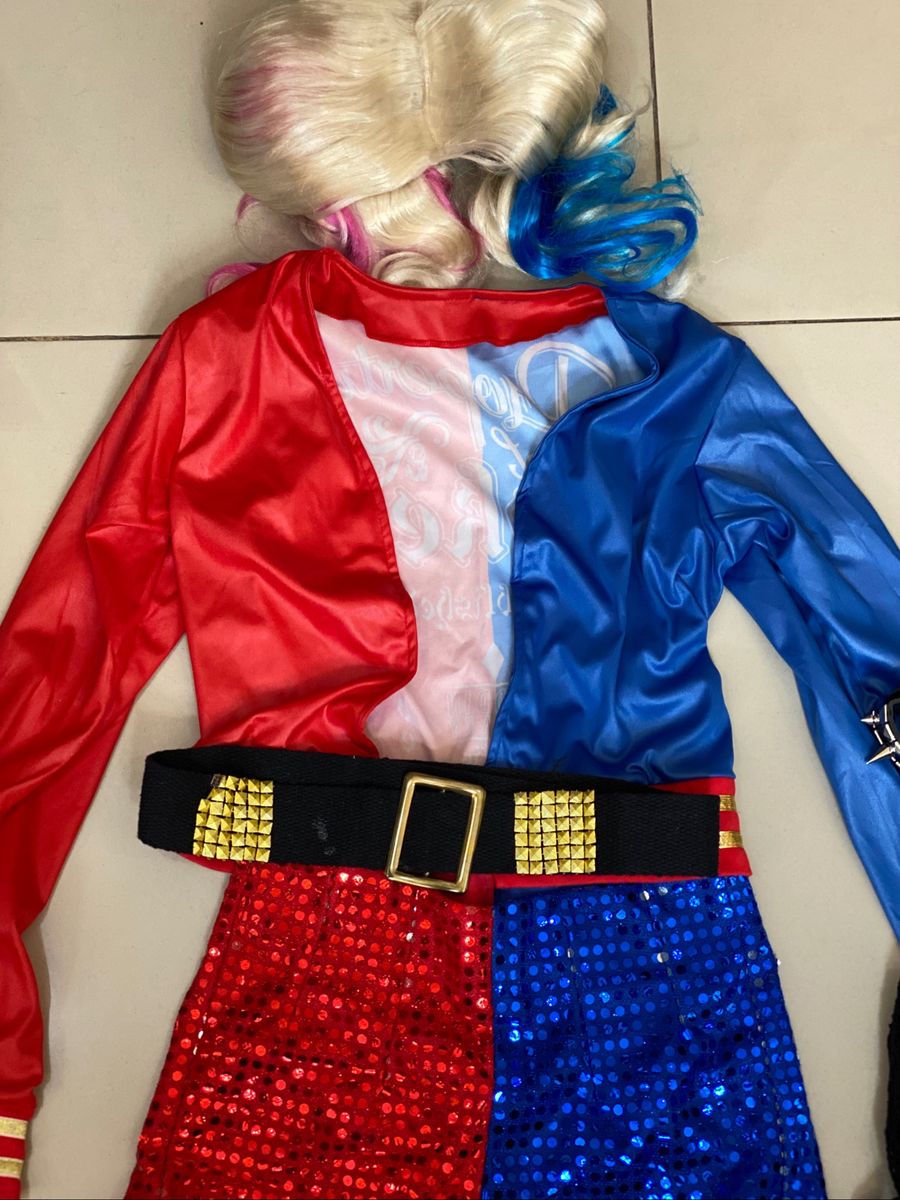 Fantasia Completa da Arlequina | Roupa Infantil para Menina Usado ...