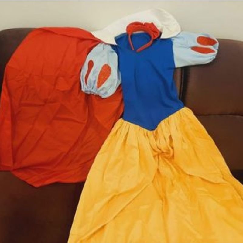 Fantasia da branca de neve para cosplay, vestido adulto de