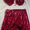 fantasia de coração em paetê vermelho - outros jubstore