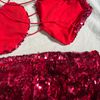fantasia de coração em paetê vermelho - outros jubstore