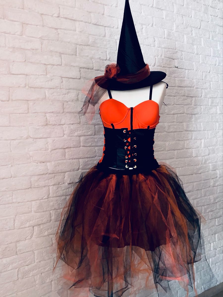 Fantasia Halloween Dia Das Bruxas, Vestido de Festa Feminino Grafitum  Nunca Usado 90297777