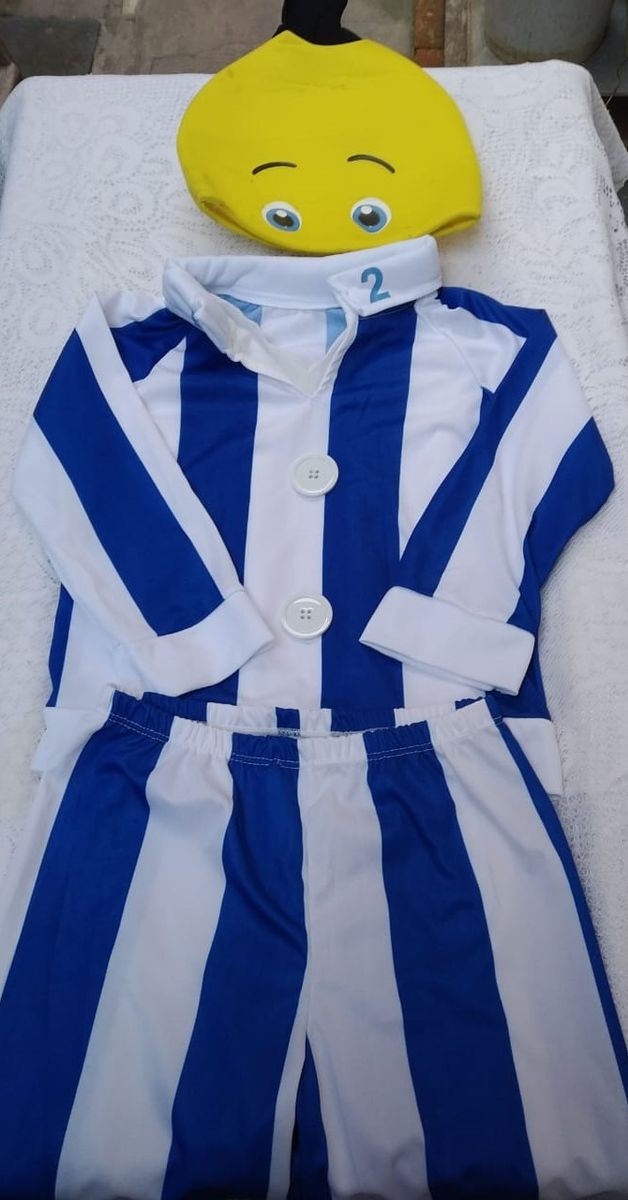 Fantasia Infantil Bananas de Pijama Completa Roupa Infantil para