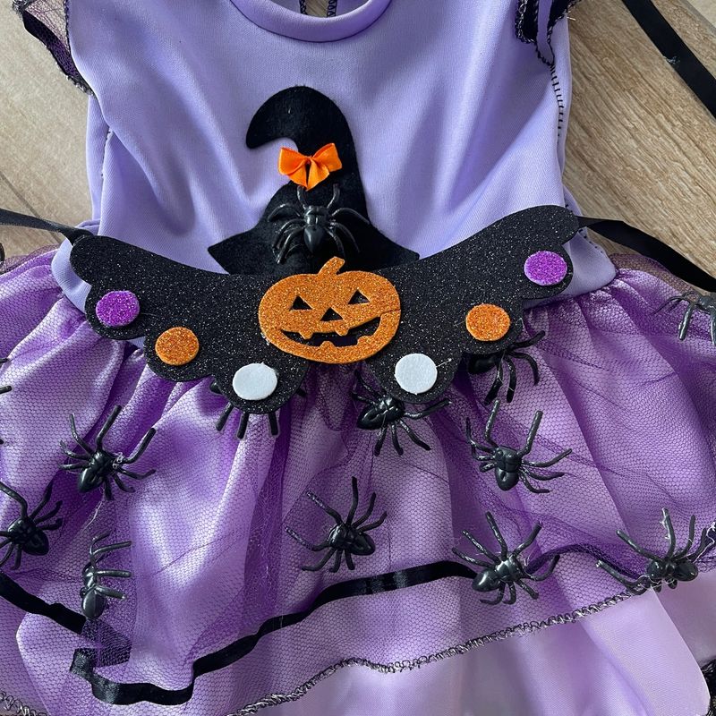 Fantasia Bruxa Kiki Anos Kit 2 Peças De Halloween Festa Dia Das Bruxas