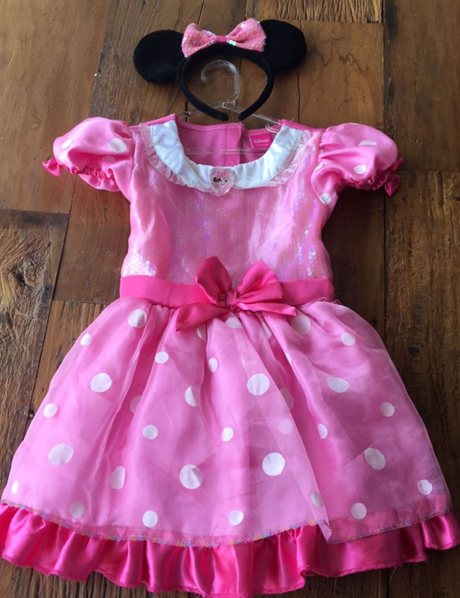 vestido minnie rosa 3 anos