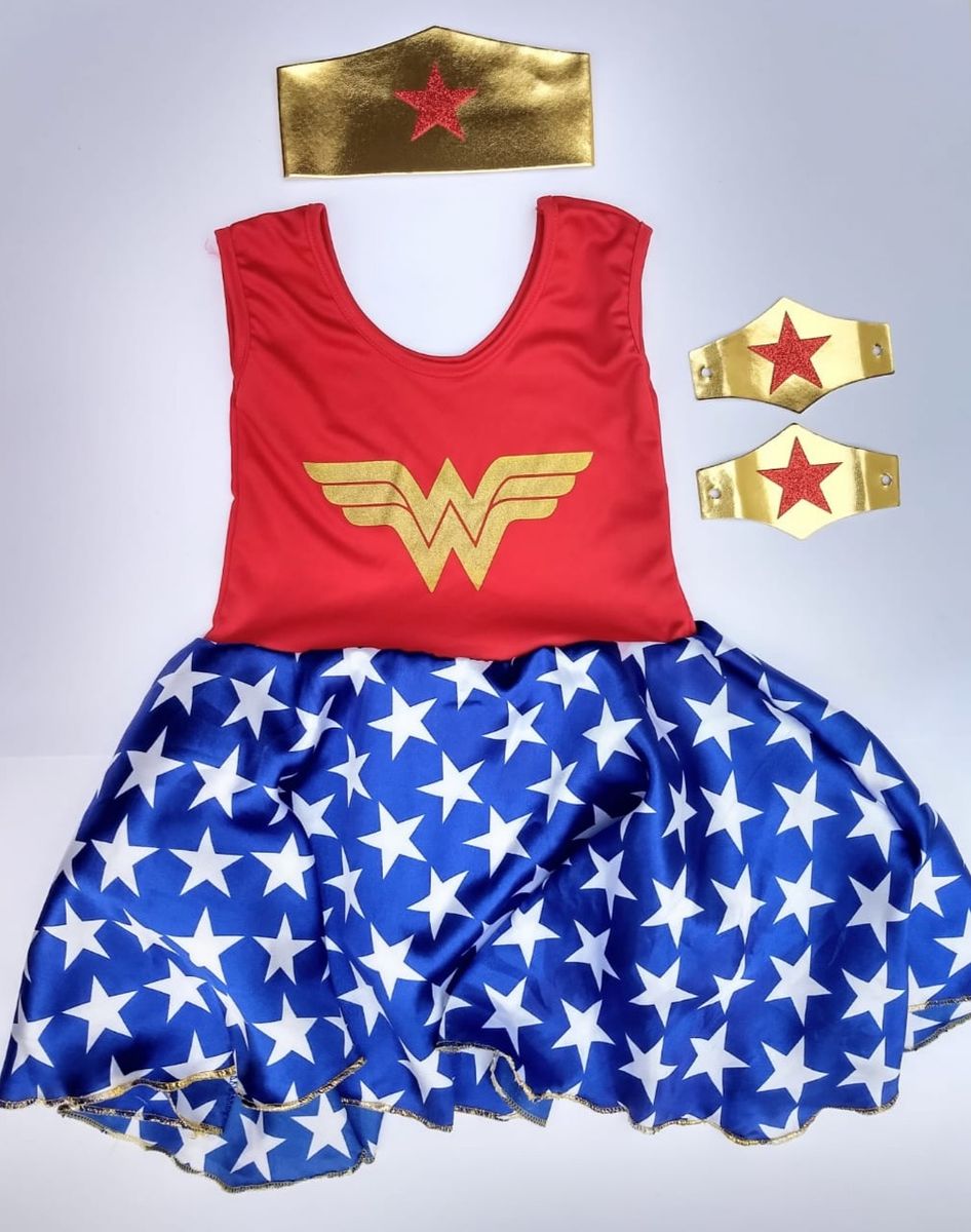 roupa infantil da mulher maravilha